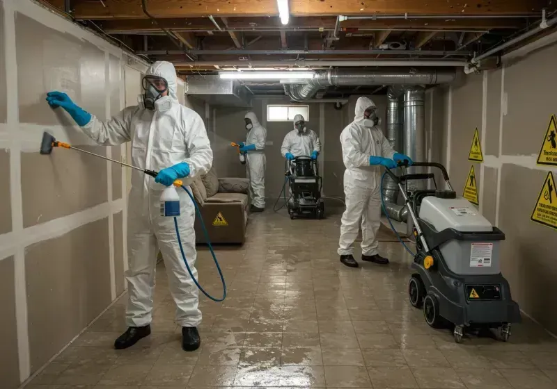 Basement Moisture Removal and Structural Drying process in Brattleboro, VT